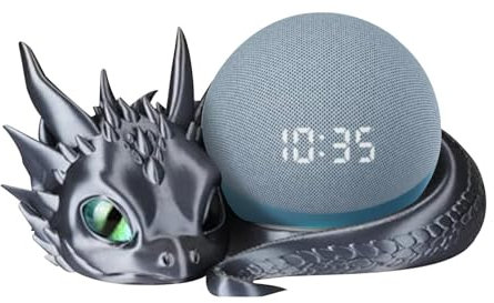 Drachen Ständer Für Ecfho Dot 4./5. Generation, Gedruckter Smart-Lautsprecherhalter, Gedruckter Lying Baby Dragon Ständer Für Heimdekoration, Schreibtisch Und Bücherregal