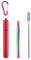 Stainless Steel Straws - Telescopic Reusable Straws | Portable collapsiible Straws | Portable Drinking Straw Keyring Case Cleaning Brush and Carabiner | Folding Metal Straw for Travel