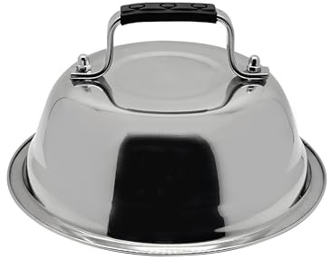 Outset Burger Cheese Melting Dome for Grill, Griddle, and Stovetop, Stainless Steel