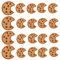 20 Stück Keks-Aufnäher Zum Aufbügeln Keks-Stickerei-Stoffflicken Cookies Kekse Bestickter Niedliche Cartoon-Aufkleber Kleidungsdekorationsflicken Zum Dekorieren Oder Reparieren Von Kleidung