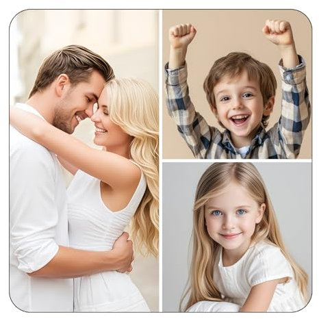 Personalised Mouse Mat, Custom Mouse Pad Add 3 Photos Gaming Mouse Pads for Work Office Home Events Gifts, 200x200x3 mm