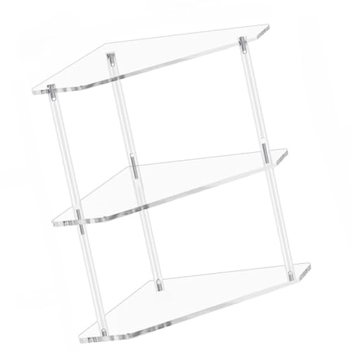 Piceioep Elegantes Eckregal zur Wandmontage, Acryl, platzsparend, Organizer, dreieckiger Beistelltisch für Hautpflegewerkzeug