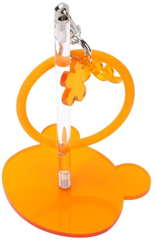 SIXRUN Handy Tragbarer Garnhalter Spinner für Handwerkliche Liebhaber, Zungenfreies Design, 360 ° -rotierende Achse, Ideal für Stricker, Orangenbärenmodell