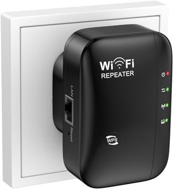 WLAN Verstärker, WLAN Repeater 300 Mbit/s 2.4 GHz, WiFi Verstärker mit Repeater/AP Modus, WiFi Extender Booster mit Ethernet-Anschlus, Internet Verstärker bis zu 5000 sq.ft und Allen W-LAN Geräten