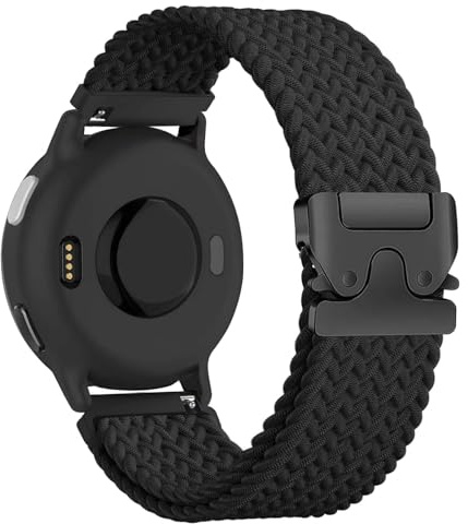 ZOCOVIN 20mm Geflochtenes Nylon Armband Kompatibel mit Garmin Vivoactive 6/Vivoactive 5/Venu Sq 2, Fallschirmschnalle Dehnbares Ersatzarmband für Garmin Forerunner 55/165/245 Damen Herren