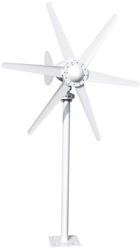 Fiauli Generatore di turbine eoliche, 800 W, 12 V/24 V, 6 fogli, generatore di corrente elettromagnetico con controller integrato, generatore di rinnovo portatile, bianco