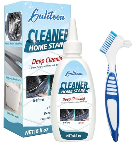 Gel removedor para el hogar con cepillo, gel quitamanchas junta de goma, limpia lavadoras, limpieza de juntas para azulejos, sellador de juntas tiras del refrigerador 220G