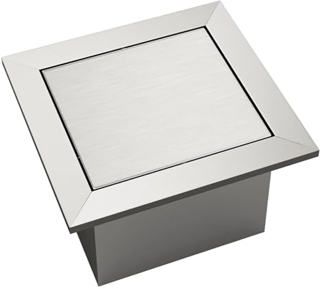 Mülleimerdeckel, quadratische Müllrutsche, eingebaute Mülltülle auf der Arbeitsplatte, Abfallrutsche mit schwenkbarem Deckel aus Edelstahl für Küche und Badezimmer
