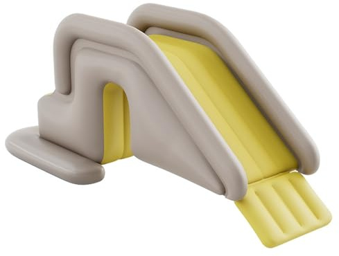 Scivolo Gonfiabile per Piscina Scivolo per Piscina con Ampia Base Riempibile con Acqua – Facile da Installare per Interni/Esterni per Bambini Adulti (Kaki con Pompa a Pedale)