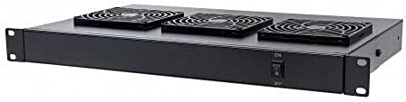 Intellinet 712668 3-Fan Ventilation Unit for 19 Racks, 1U, Black