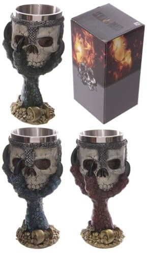 Puckator SK203 - Copa de decoración, diseño de Calaveras y Garras de Dragones