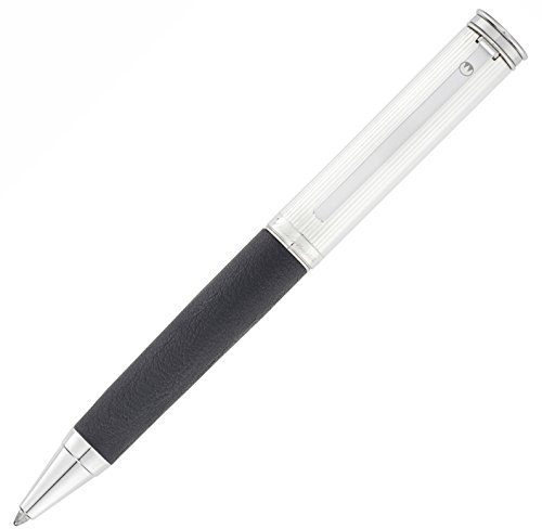 Waldmann Kugelschreiber Solon, silber/Nappaleder schwarz