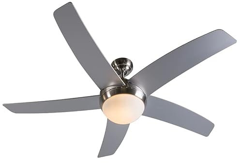 QAZQA cool - ventilateur de plafond avec eclairage et télécommande - 2 lumière - Ø 1300 mm - Acier - Design, Moderne - éclairage intérieur - Salon I Chambre I Cuisine I Salle à manger
