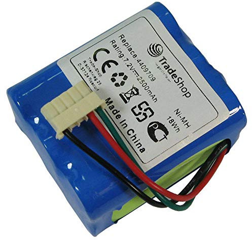 Trade-Shop Premium NI-MH Akku 7,2V / 2500mAh / 18Wh für iRobot Braava 380 380T 390 390T Mint 4200 Mint Plus 5200 5200C Dirt Devil Evo M678 Mint 4200 ersetzt 4409709, GPRHC202N026, GPHC152M07