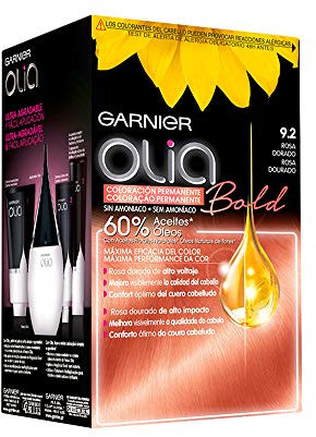 Garnier Olia Coloración permanente sin amoniaco con aceites florales de origen natural, Bold Rosa Dorado 9.2