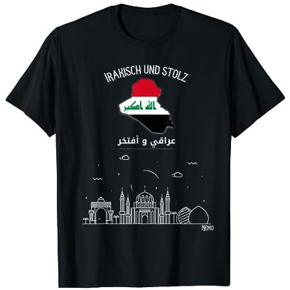 Mappe & Flagge Irak T-Shirt Fashion Irakische Flagge Unisex T-Shirt
