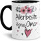 Tasse mit Spruch - Allerbeste Bonus Oma - Schöne Geschenkidee/zum Geburtstag für beste Freunde und Familie/Danke Tasse - Innen & Henkel Schwarz