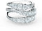 Swarovski Hyperbola Wrap Ring, Verschiedene Schliffe, Weiß, Rhodiniert