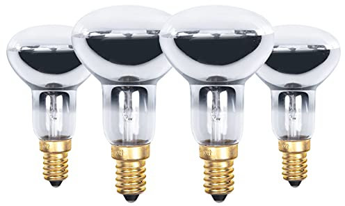 DoRight 4X R50 Lava Lampenbirne E14 40W Spot Reflektor Glühbirnen Dimmbare kleine Edison Schraube (SES) Sockel Warmweiß 2700K-2800K Spotlight Halogenlampen, Ersatzlampen für Lava Lampen (Gold Base)