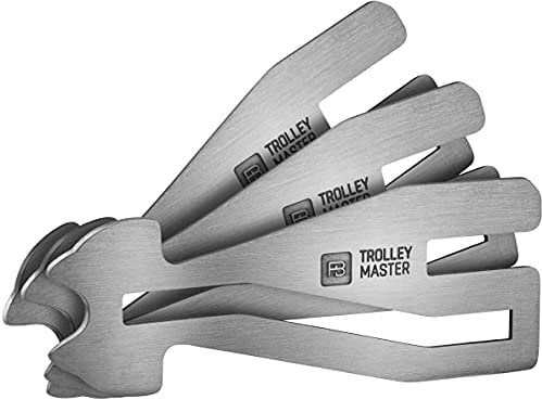 FABACH Trolley Master Stainless Steel Series - Edelstahl Einkaufswagenlöser Schlüsselanhänger für Einkaufswagen - Einkaufswagenchip öffnet Frontlader- und Seitenschubfach