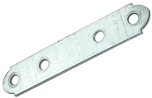 AERZETIX - C50307 - Lot de 50 - Patte d'assemblage plate 80x16mm - support fixation réparation - en acier zingué - raccord pour meuble - montage réglable ajustable