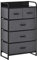 HOMCOM Kommode mit 5 Schubladen, faltbar, aus Stoff, 58 x 29 x 99 cm, Grau