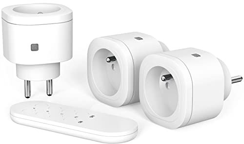 SURNICE Presa telecomando wireless 16A/3680W, prese telecomandate programmabili con 80 m di distanza di controllo, potenza dissipata bassa, funzione All ON All OFF, certificato CE