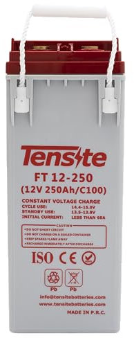 Batteria anteriore AGM 12V 250Ah Tensite senza manutenzione Accumulo di energia Sistema solare fotovoltaico Camping Garden Capannone Camper