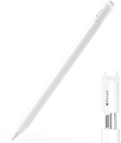 JOOSKO Federmäppchen für Apple Pencil (USB-C), Silikon Schutzhülle Cover Sleeve, unterstützt magnetische Befestigung (Weiß)