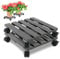 Ikodm 2X WPC Pflanzenroller Eckig 30 x 30 cm｜Blumenroller mit Rollen, Rolluntersetzer Tragkraft 80 kg｜Kübelroller für den Innen- und Außenbereich｜Rollbrett für Pflanzen, Blumentopf (Anthrazit)