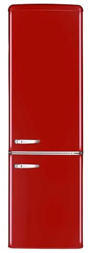 Amica Réfrigérateur combiné AR8242R, 244 L, Rouge, Éclairage LED, Froid Statique, 3 Tiroirs, Garantie 2 ans