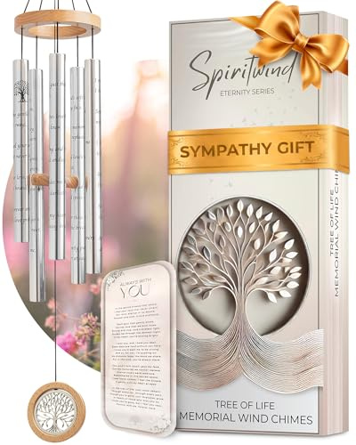 Tree of Life Memorial Wind Chimes for Loss of Loved One (32)