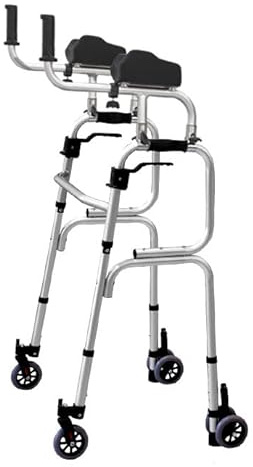 Gehbock mit 4 Lenkrollen, Gehhilfe Aus Aluminium,Höhenverstellbar, Standard Klappbarer Walker,Gehwagen Für Senioren