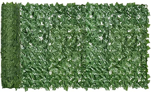 Artificial Plant Fence Cover - 90% ing for Garden Fences & Backyard - Faux Wall Trellis Toppers (1.5x12m/4.92x39.37ft) - Instant Greenery Decor