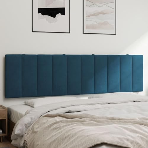 Mandloder Hanko Kopfteil-Kissen, 180 cm, Blaues Samt, Weiches Wandpolster für Betten, Komfortables Rückenpolster zur Wandmontage, Elegantes Headboard-Ersatzteil