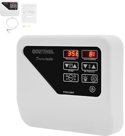 3-9kw Sauna Digital Controller, Saunasteuergerät mit Einstellbare Temperatur, Zwei Zeitmodi, Temperatureinstellbereich 40–105 °C für Saunen, Spas, Fitnesszentren (380V-415V)