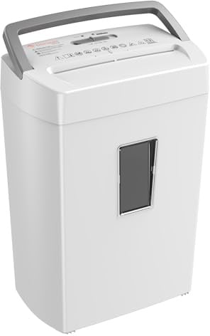 Bonsaii Destructeur de Documents 12 Feuilles Micro-Coupe, Bac 21L | Niveau de sécurité DIN P-4, anti-bourrage, protection thermique, idéal bureau et télétravail, C275-B