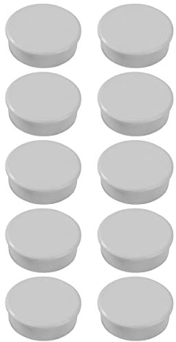 Dahle 95538 Magnete (Durchmesser 38 mm), mit einer hohen Haftkraft von 25N, 10 Stück, grau