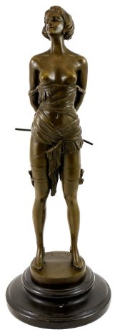 Kunst & Ambiente - Erotische Bronzefigur - Erotik Domina mit Reitgerte - signiert - Bruno Zach - Erotika Figur - Sex Skulptur
