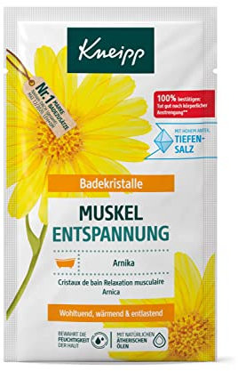 Kneipp Badekristalle Muskel Entspannung - mit naturreinem Tiefensalz der Saline Luisenhall & mit wertvollem Extrakt der Arnika & ätherischen Ölen aus Cabreuva, Rosmarin & Pinus-Arten - 60g