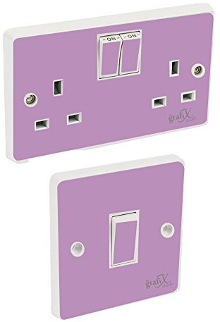 the grafix studio Lilac Gloss Purple Light Switch & Double Socket Sticker Vinyl/Skin cover