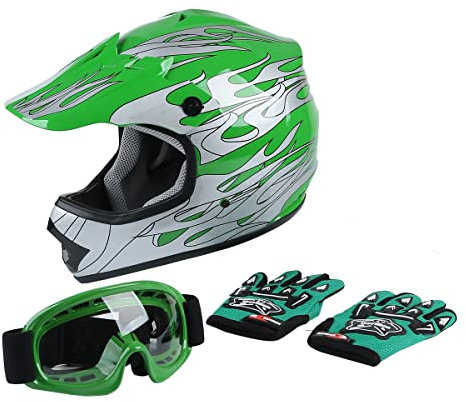 XFMT Youth Kids motocross Offroad Street Dirt bike casco da sci guanti ATV MX casco rosa farfalla