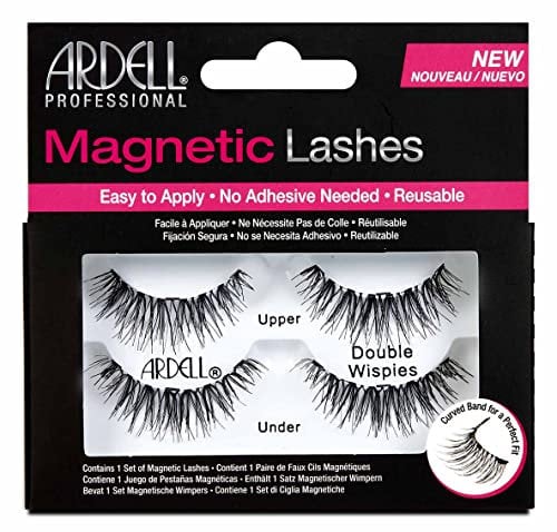 ARDELL Magnetic Series (Double Wispies), 1 Paar magnetische Wimpern mit einem magnetischen Wimpernband, magnetischen Applikator ohne Klebstoff, wiederverwendbar