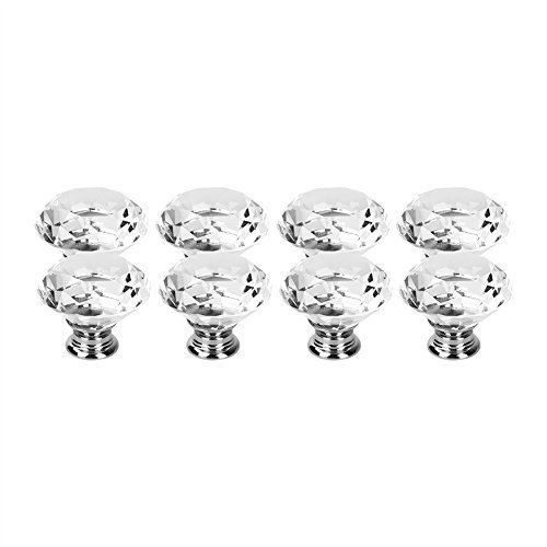 Kristallkn?ufe,8 St¨¹ck 40 mm Kristallglas M?belkn?pfe Kristall Schublade kn?pfe und griffe Kn?pfe Kristall f¨¹r K¨¹che Schrank Schublade