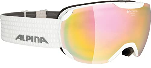 ALPINA PHEOS S Q Skibrille, white gloss, One Size | kontrastverstärkend - verspiegelt - beschlagfrei