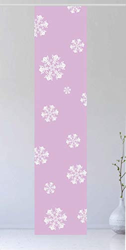 Flächenvorhang WeihnachtsKrista II Flieder, 260 cm hoch, 60 cm breit - Schiebevorhang - Schiebegardine, Tolles Weihnachtsmotiv mit Schneeflocken