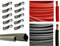 WindyNation WNI 4 AWG 4 Gauge 5 Feet Black + 5 Feet Red Battery Welding Pure Copper Ultra Flexible Cable + 5pcs of 5/16 & 5pcs 3/8 Copper Cable Lug Terminal Connectors + 3 Feet Heat Shrink Tubing