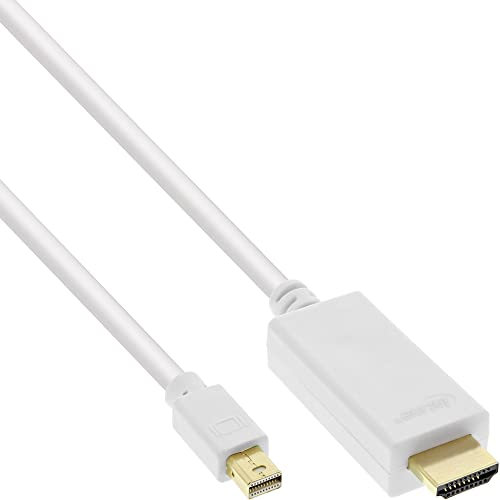 InLine 17174K Mini DisplayPort zu HDMI Konverter Kabel mit Audio, 4K/60Hz, weiß, 0,5m