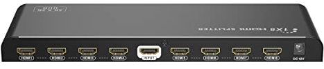 PremiumCord 4K HDMI 2.0 Splitter 1-8 Ports, Unterstützung UHD 4Kx2K / 60Hz, FULL HD, 3D, HDCP 2.2, CEC, Dolby TrueHD, Farbe Schwarz