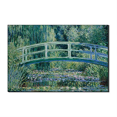 Five-Seller Large Wall Art Water Lilies and Japanese Bridge By Claude Monet Canvas Famous Paintings Fine Art Reproduction Printed on Canvas Artwork for Home Decorations (70 x 100 cm)